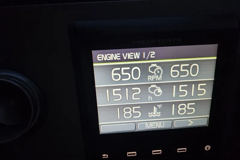Slide: The Image of Display screen showing engine metrics for 2009 Four Winns V458 boat. - 17