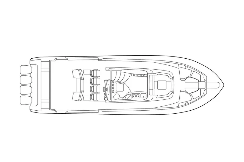 Slide: The Image of Manufacturer Provided Image: Top view line drawing of 2023 Grady-White Canyon 456 boat layout. - 71