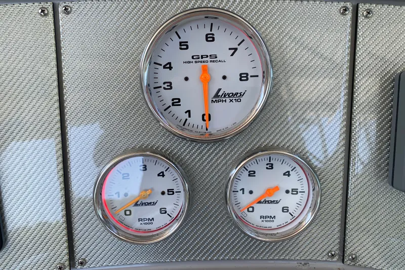 Slide: The Image of Dashboard gauges of a 2000 Formula 400 Super Sport boat. - 20