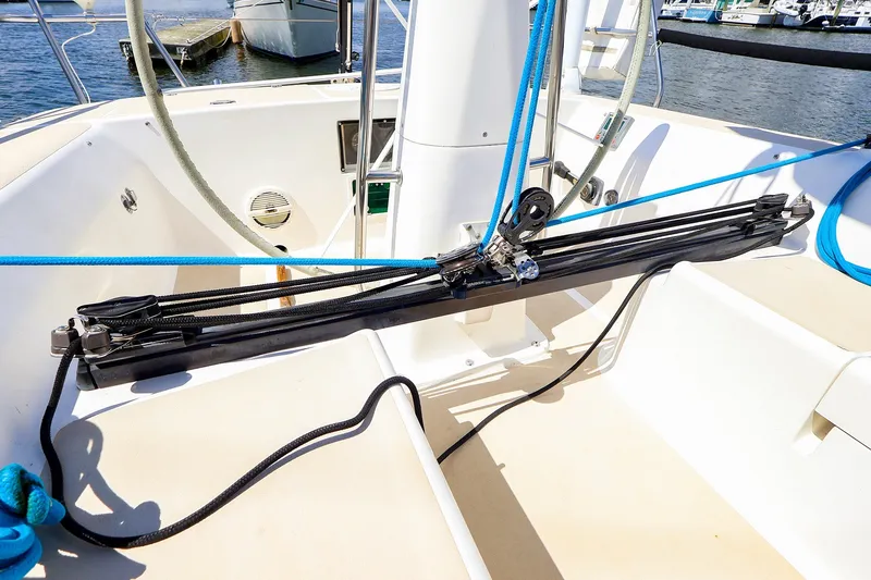 Slide: The Image of Cockpit of 2002 J Boats J/120 sailboat with rigging and winches. - 16