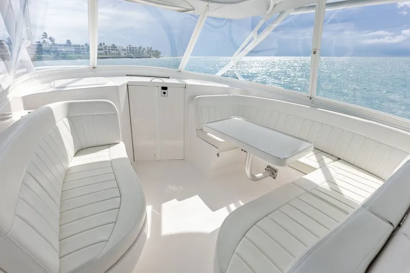 Slide: The Image of Luxurious interior of 2019 Intrepid 400 Cuddy yacht with ocean view. - 28