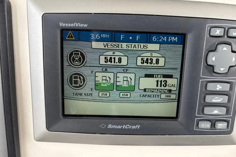 Slide: The Image of SmartCraft VesselView display showing fuel status on 2011 Boston Whaler 320 Outrage. - 23