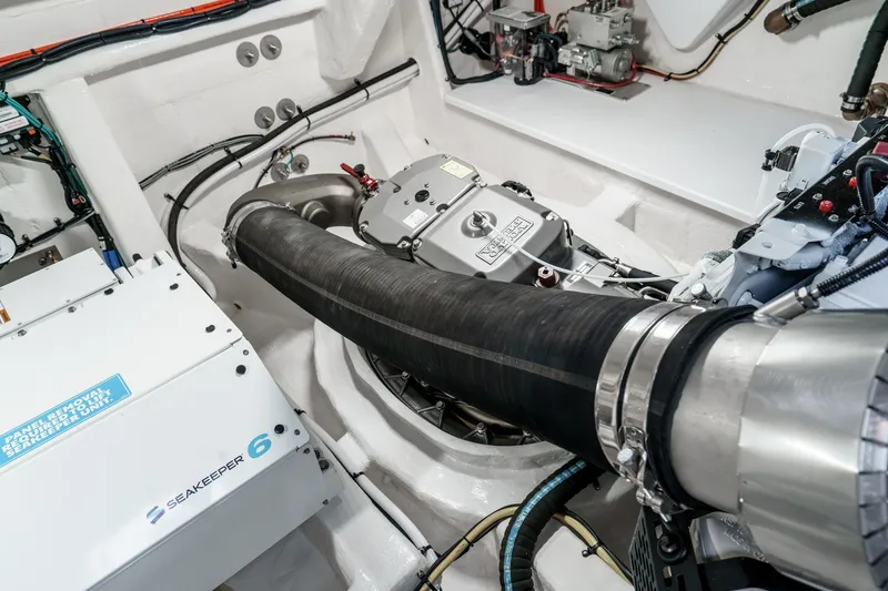 Slide: The Image of Engine room of 2027 Cruisers Yachts 50 Fly with Seakeeper 6 stabilizer system. - 94