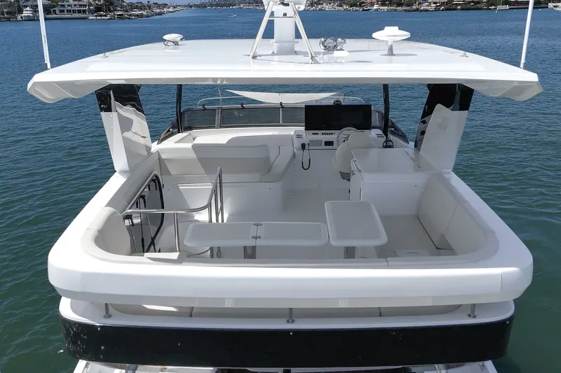 Slide: The Image of 2027 Cruisers Yachts 50 Fly luxury yacht with spacious flybridge and modern design. - 34