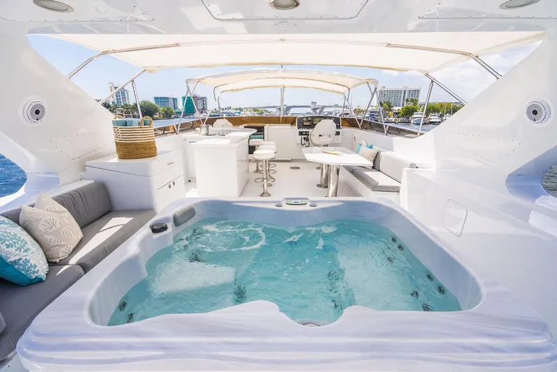 Slide: The Image of Luxurious 2001 Intermarine Raised Pilothouse yacht with hot tub and spacious deck. - 28