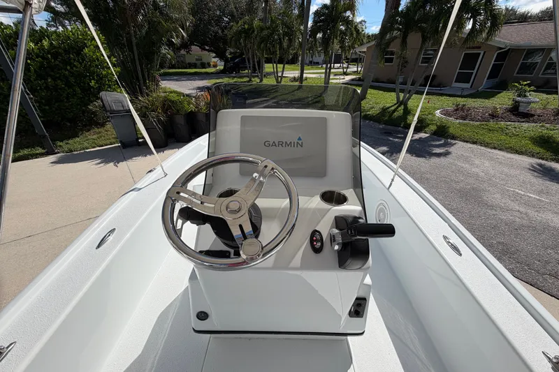 Slide: The Image of 2018 Yellowfin 21 Bay boat console with Garmin navigation system. - 43