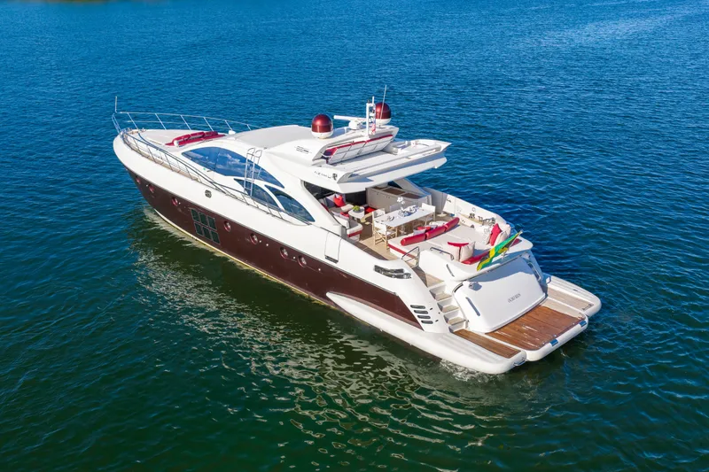 Slide: The Image of Luxurious 2009 Azimut 86S yacht cruising on serene blue waters. - 21