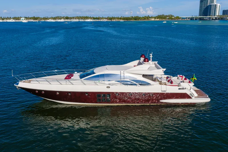 Slide: The Image of Luxurious 2009 Azimut 86S yacht cruising on serene blue waters. - 20