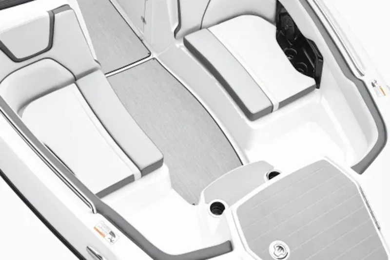 Slide: The Image of Interior view of 2026 Yamaha Boats SX250, featuring sleek seating and modern design. - 3