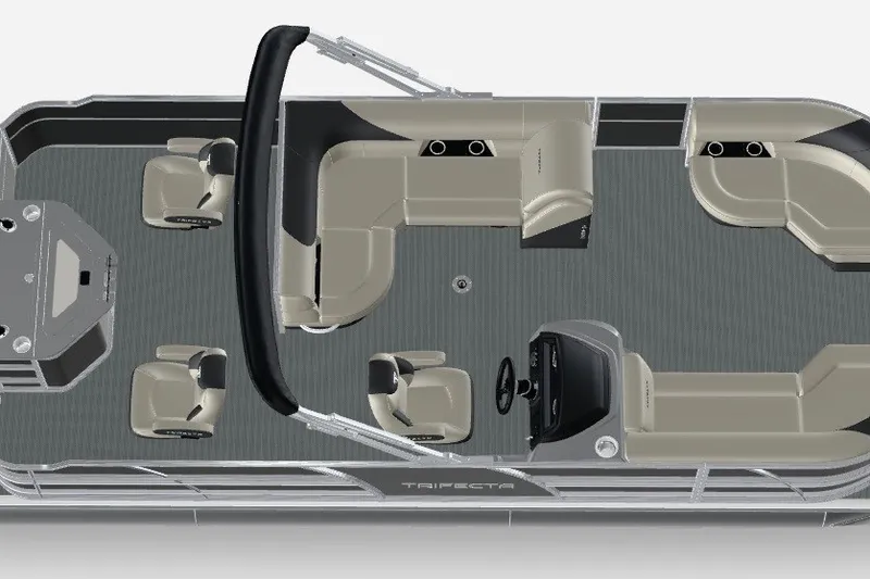 Slide: The Image of 2027 Trifecta 24TRF C2 LE 2.75 Tri-Toon pontoon boat interior layout. - 4