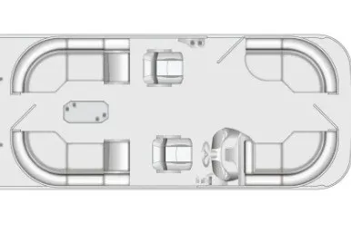Slide: The Image of 2027 Trifecta 22RF LE 2.75 TRI-TOON boat layout with seating and helm. - 5