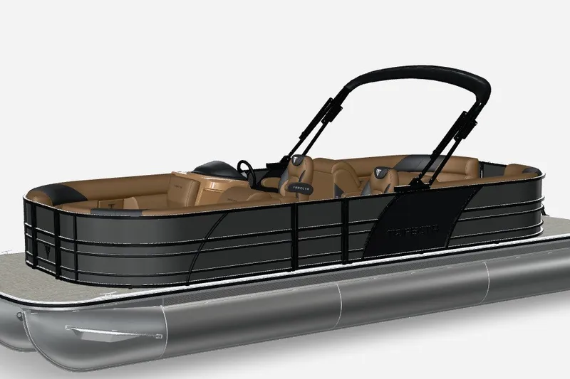 The Image of 2027 Trifecta 24RF LE 2.75 TRI-TOON pontoon boat with sleek design and luxurious seating. - 1