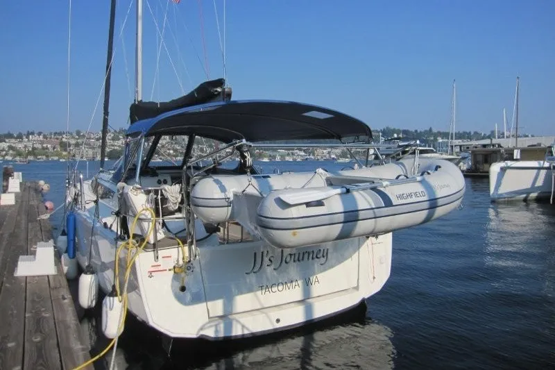 Slide: The Image of 2024 Jeanneau Sun Odyssey 380 docked with inflatable dinghy, Tacoma, WA. - 29