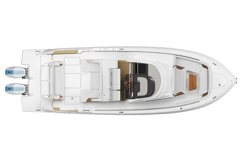 Slide: The Image of Manufacturer Provided Image: Top view of 2026 Tiara Yachts 39 LS boat with dual engines and spacious deck layout. - 17