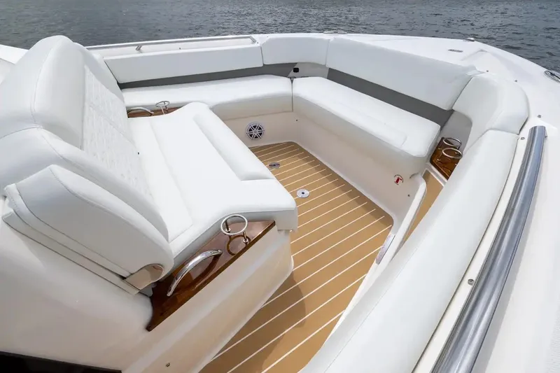 Slide: The Image of Manufacturer Provided Image: Luxurious seating area on the 2026 Tiara Yachts 39 LS, featuring elegant white upholstery. - 6