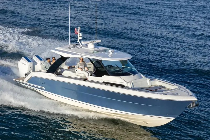 The Image of Manufacturer Provided Image: 2026 Tiara Yachts 39 LS cruising on open water, showcasing sleek design and powerful engines. - 0