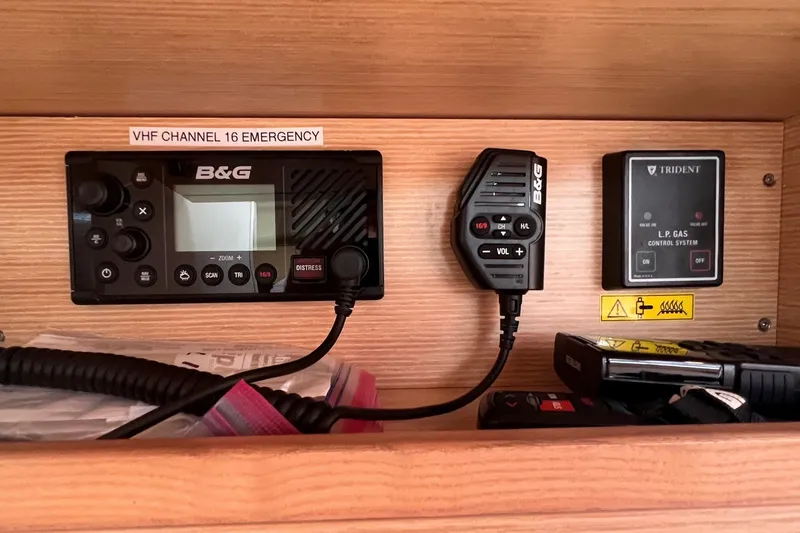 Slide: The Image of VHF radio and gas control system on 2020 Hanse 458 yacht. - 56