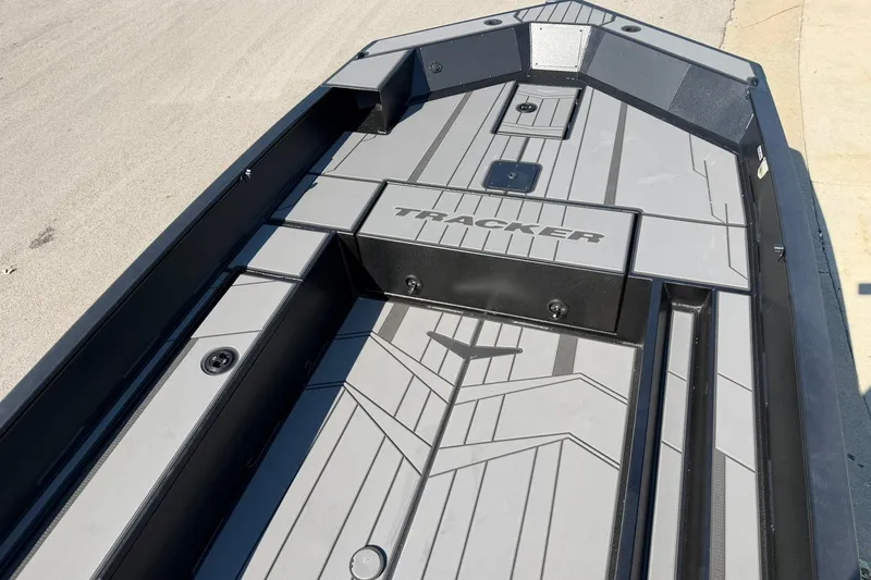 Slide: The Image of 2027 Tracker Grizzly 1756 T Marsh boat deck with sleek design and modern features. - 19