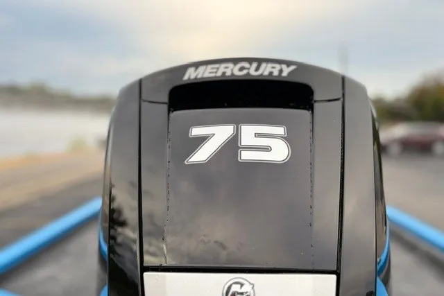 Slide: The Image of Mercury 75 horsepower engine on 2027 Tracker Pro Team 175 Crappie Edition boat. - 22
