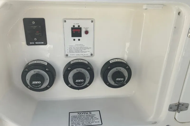 Slide: The Image of Electrical control panel on a 2001 Century 2900 Center Console boat. - 50