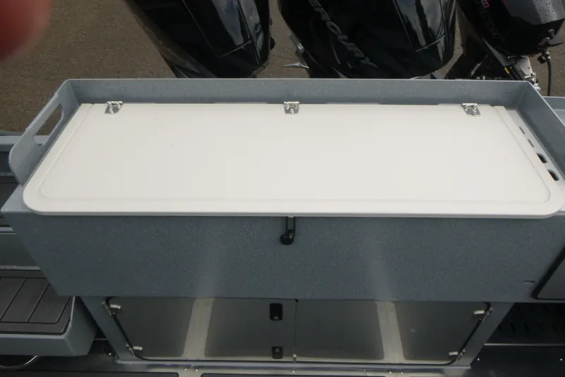 Slide: The Image of Fishing station on 2027 KingFisher 2825 Coastal Express boat with dual Mercury engines. - 18