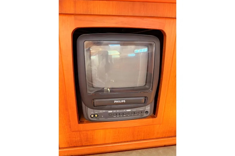 Slide: The Image of Vintage Philips TV in wooden cabinet on 2002 Sabre 362 yacht. - 74