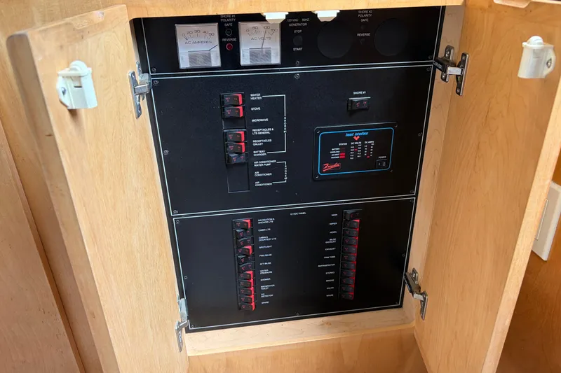 Slide: The Image of Electrical panel inside a 1996 Carver 325 Aft Cabin Motor Yacht. - 29