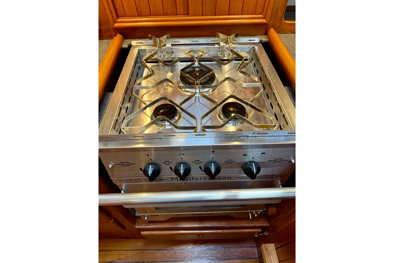 Slide: The Image of Stainless steel stove in 1977 Hans Christian Ketch yacht kitchen. - 32