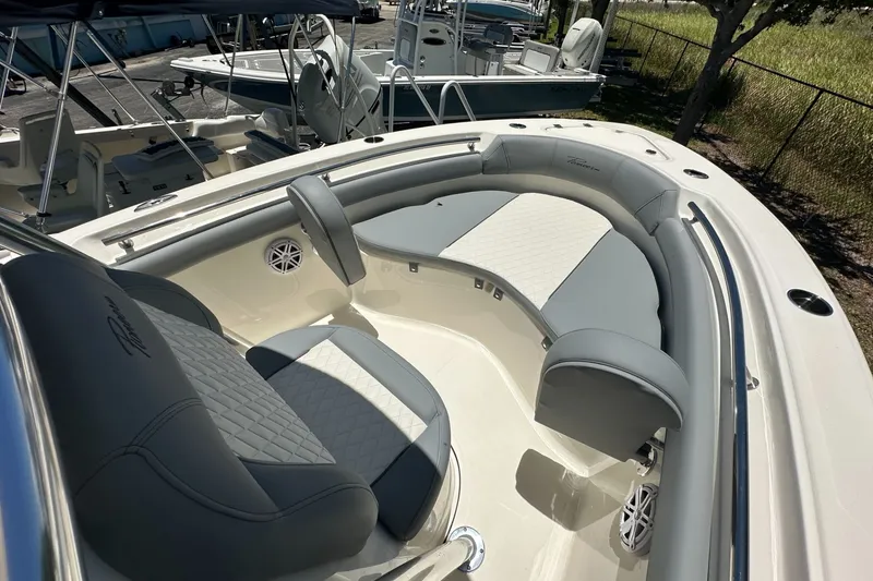 Slide: The Image of 2027 Pioneer 202 Islander boat with sleek seating and modern design. - 6