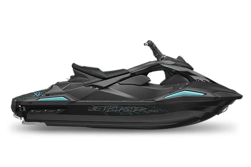 Slide: The Image of 2027 Yamaha WaveRunner JetBlaster PRO 2-Up, sleek black design with blue accents. - 3