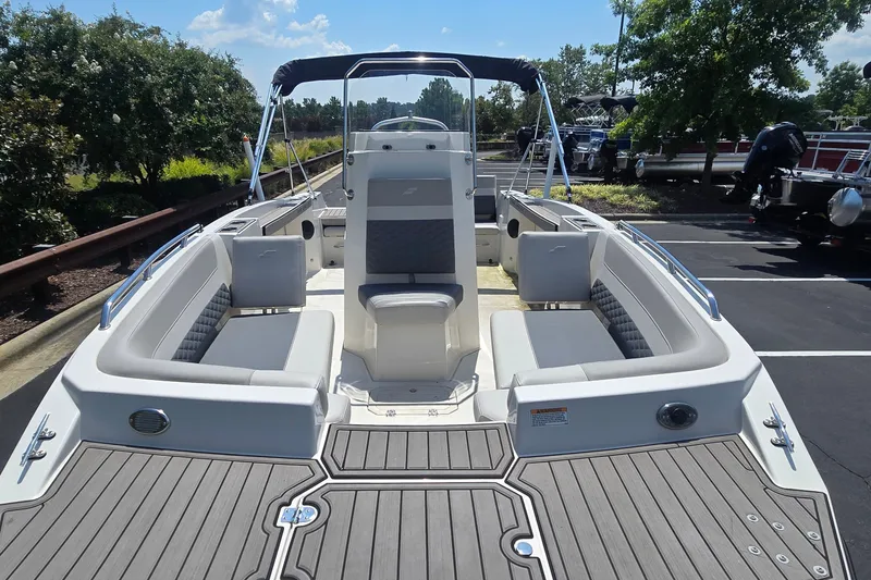 Slide: The Image of 2025 Starcraft SVX 191 OB CC boat with spacious seating and modern design. - 5