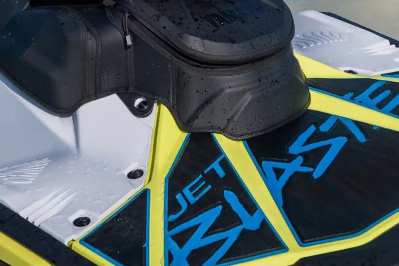 Slide: The Image of 2027 Yamaha WaveRunner JetBlaster LTD with vibrant design and wet surface details. - 7