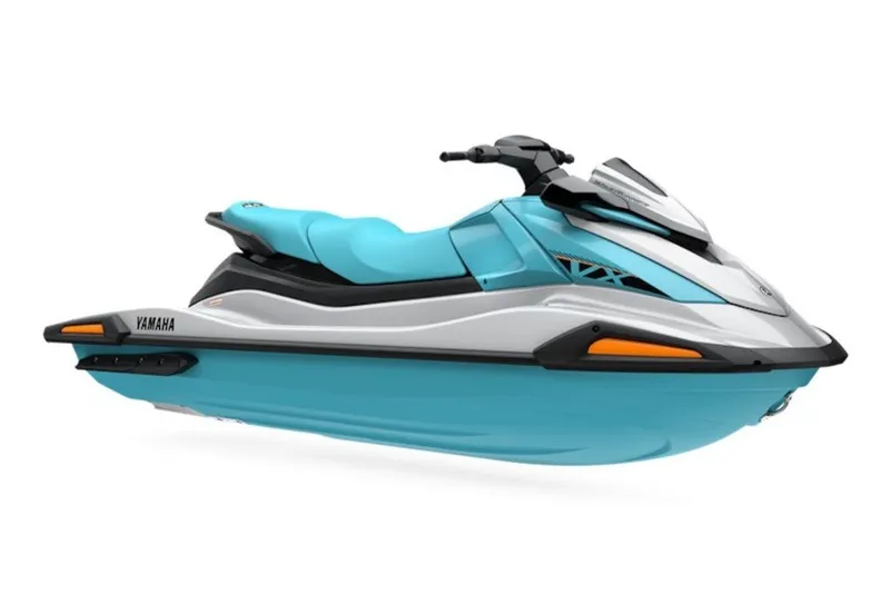 Slide: The Image of 2027 Yamaha WaveRunner VX in blue and white, side view. - 7