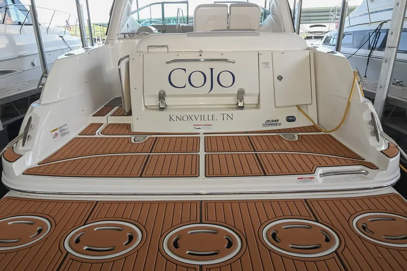 Slide: The Image of 2011 Sea Ray Sundancer 330 boat with teak deck, docked in Knoxville, TN. - 6