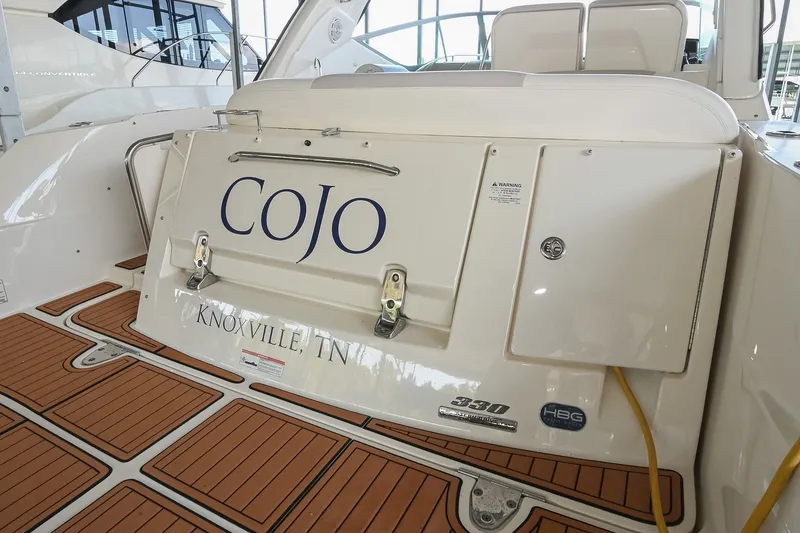 Slide: The Image of 2011 Sea Ray Sundancer 330 boat with "Cojo" name, docked in Knoxville, TN. - 7
