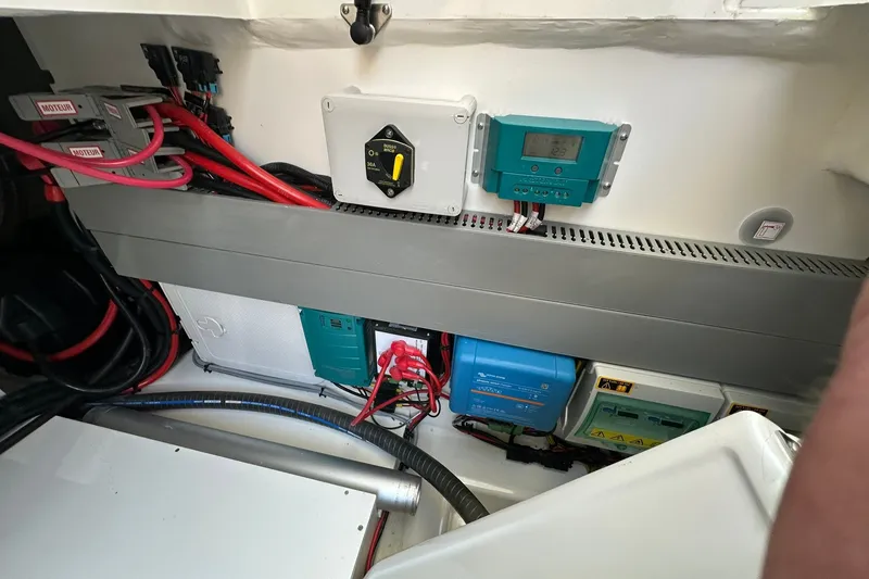 Slide: The Image of Electrical system of 2024 Beneteau Antares 11 Fly, showcasing wiring and control panels. - 49