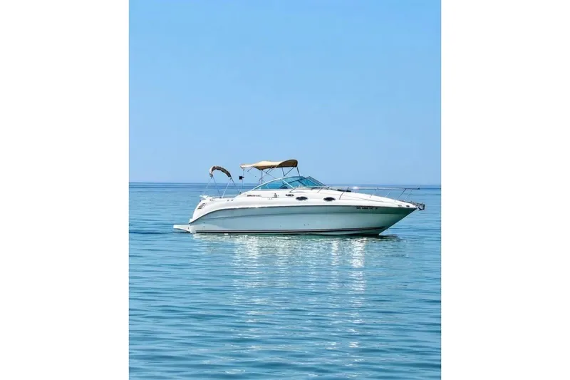 The Image of 2003 Sea Ray Sundancer 260 boat on calm blue water under clear sky. - 0