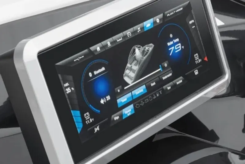 Slide: The Image of Touchscreen display of 2026 Yamaha Boats 252S, showing navigation and control features. - 3