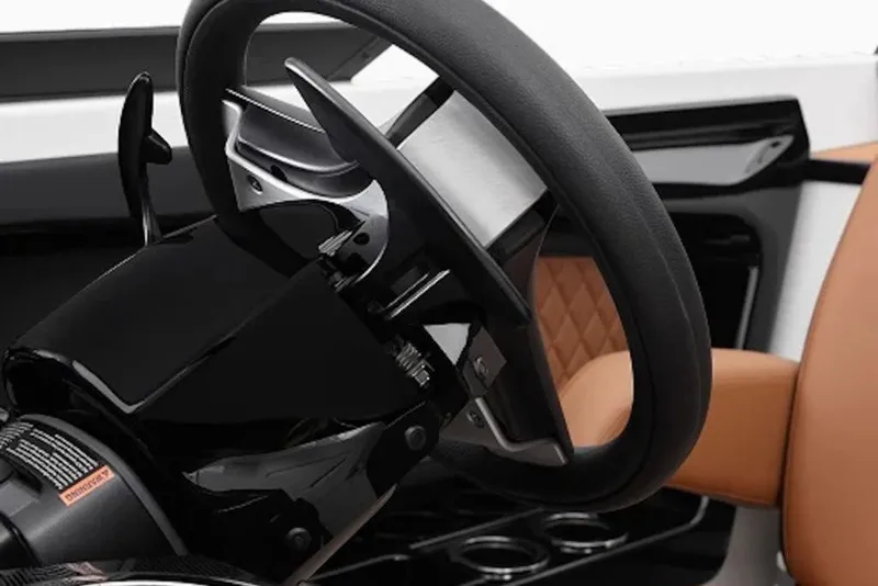 Slide: The Image of Steering wheel of 2026 Yamaha Boats 252SD with luxurious interior design. - 9