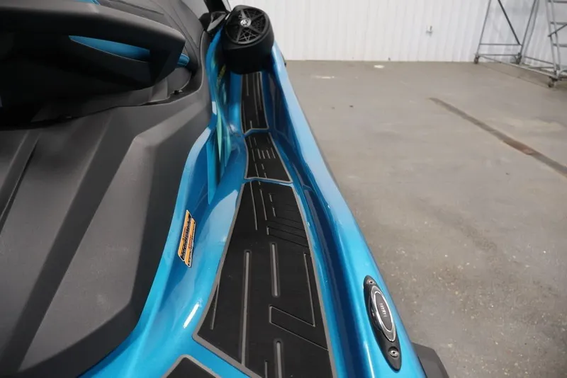 Slide: The Image of 2027 Yamaha WaveRunner VX Limited, blue and black design, close-up view. - 14