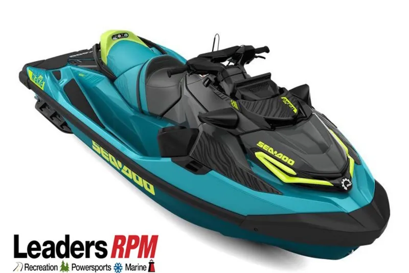 The Image of 2027 Sea-Doo Wake Pro 230 jet ski in vibrant blue and black design. - 0