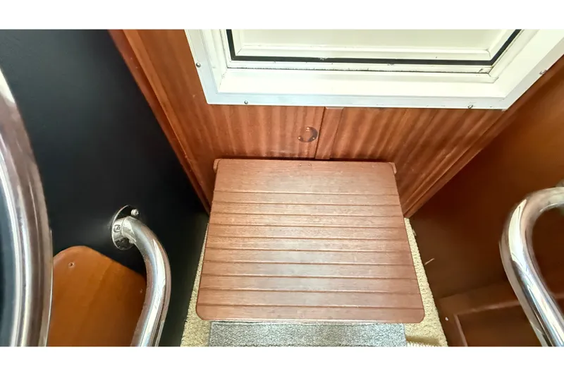 Slide: The Image of Interior step detail on a 2012 American Tug 365 boat. - 96