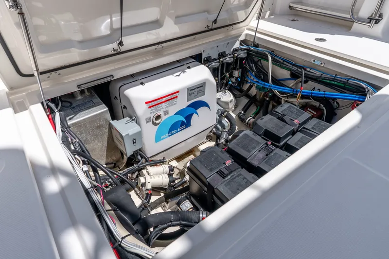 Slide: The Image of Engine compartment of 2011 Boston Whaler 370 Outrage with Paguro 4000 generator. - 32