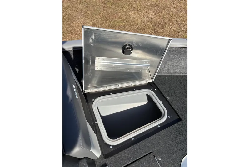 Slide: The Image of Open storage compartment on 2027 Tracker Pro Guide V-175 Combo boat. - 30