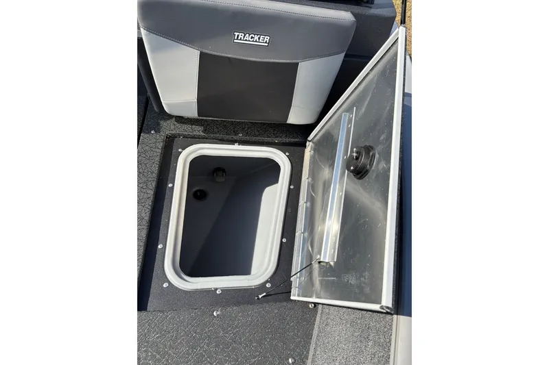 Slide: The Image of Open storage compartment in 2027 Tracker Pro Guide V-175 Combo boat. - 31