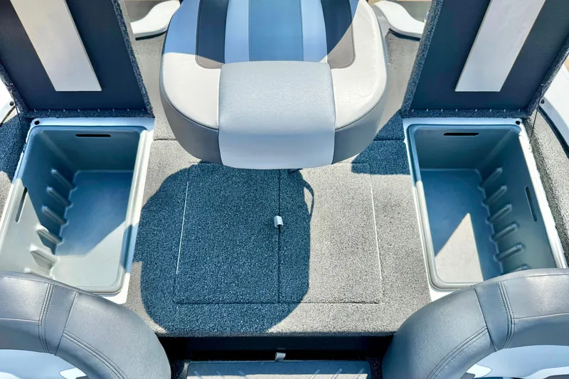 Slide: The Image of 2027 Nitro Z17 boat interior with storage compartments and seating. - 10