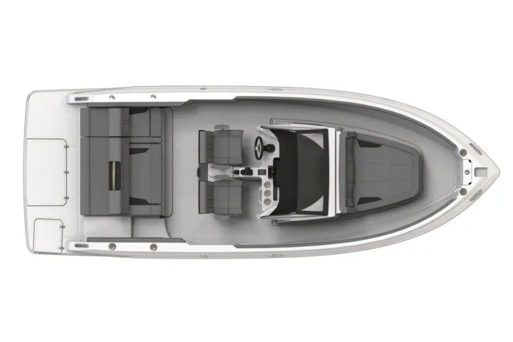 The Image of Manufacturer Provided Image: Top view of 2027 Monterey Elite 23 SD boat layout, featuring seating and helm. - 13