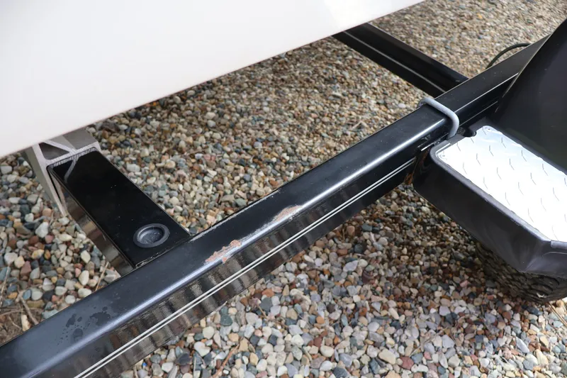 Slide: The Image of Trailer frame of 2008 Maxum 1900 SR3 on gravel surface. - 46