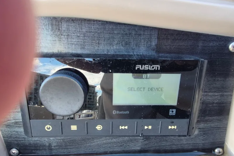 Slide: The Image of Fusion Bluetooth stereo system on 2021 Avalon VLS 2080 QL boat dashboard. - 15