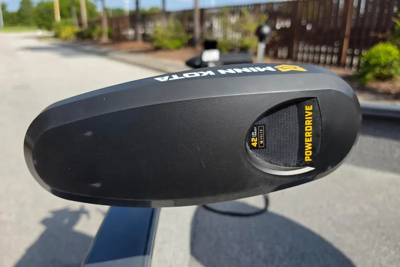 Slide: The Image of Minn Kota PowerDrive motor on 2019 Tracker Pro Guide V-16 SC boat. - 21